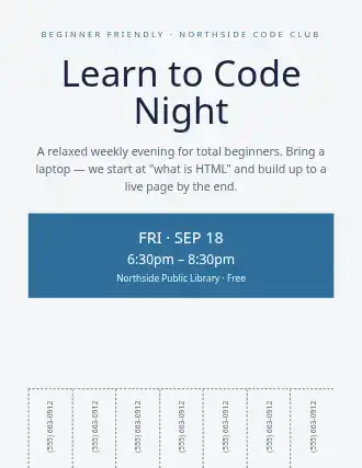 Learn to Code Night — Skills template