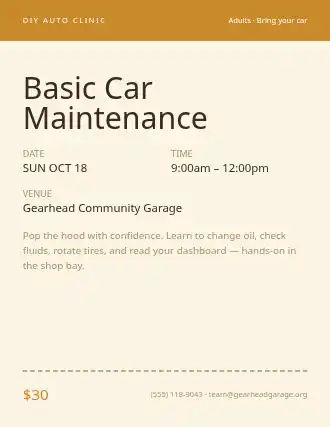 Basic Car Maintenance — Skills template