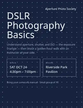 DSLR Photography Basics — Skills template
