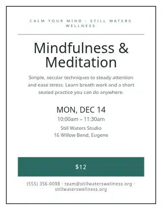 Mindfulness & Meditation — Skills flyer template