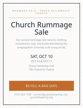 Church Rummage Sale — Garage Sales template