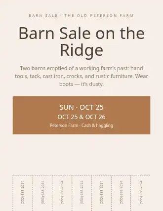 Barn Sale on the Ridge — Garage Sales template