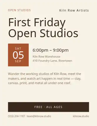 First Friday Open Studios — Artist Studios template