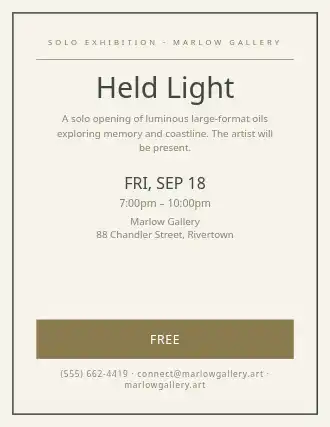 Held Light — Artist Studios template