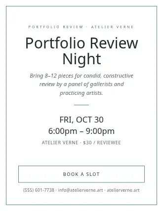 Portfolio Review Night — Artist Studios flyer template