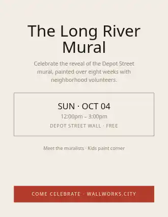 The Long River Mural — Artist Studios flyer template