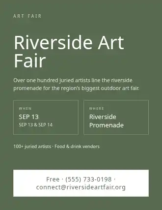 Riverside Art Fair — Artist Studios flyer template