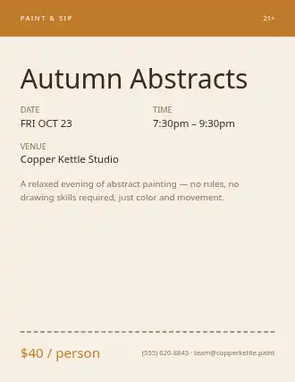 Autumn Abstracts — Artist Studios flyer template
