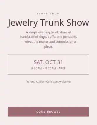 Jewelry Trunk Show — Artist Studios flyer template
