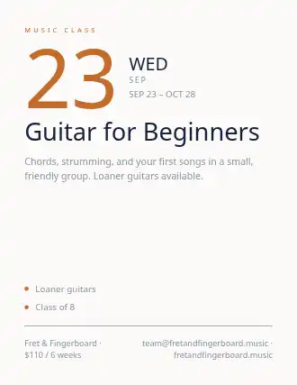 Guitar for Beginners — Adult Classes template