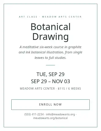 Botanical Drawing — Adult Classes flyer template