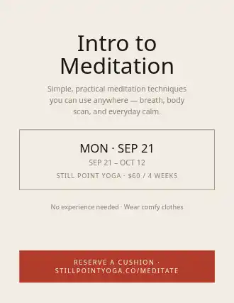 Intro to Meditation — Adult Classes flyer template