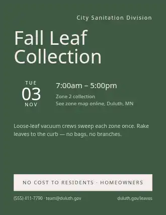 Fall Leaf Collection — City Services template