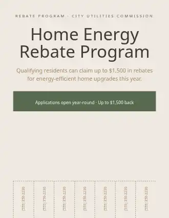 Home Energy Rebate Program — City Services flyer template
