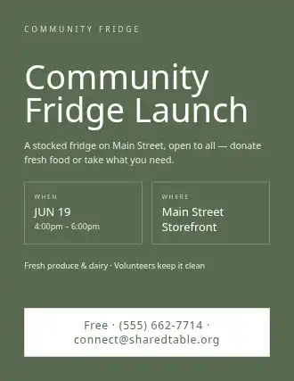 Community Fridge Launch — Neighborhood Services flyer template