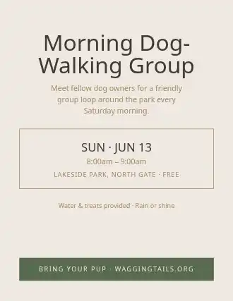 Morning Dog-Walking Group — Neighborhood Services flyer template