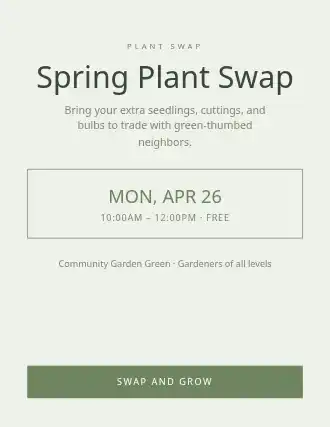 Spring Plant Swap — Neighborhood Services flyer template