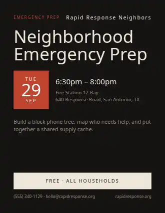 Neighborhood Emergency Prep — Neighborhood Services flyer template