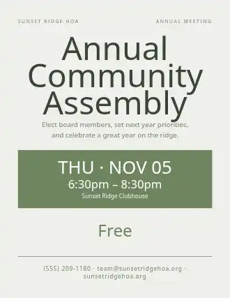 Annual Community Assembly — Neighborhood Services flyer template