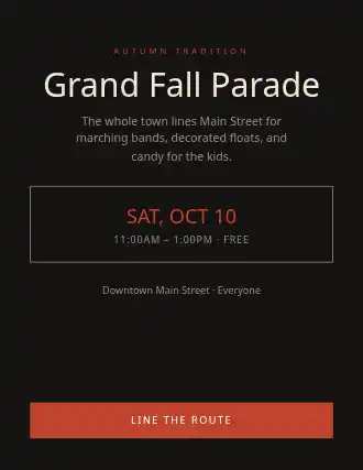 Grand Fall Parade — Upcoming Events template