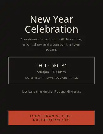 New Year Celebration — Upcoming Events flyer template