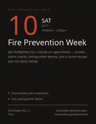 Fire Prevention Week — Preventions flyer template