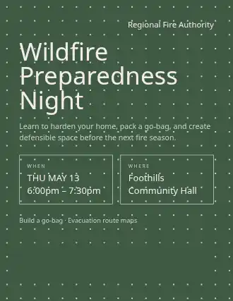 Wildfire Preparedness Night — Preventions template