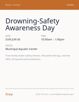 Drowning-Safety Awareness Day — Preventions template
