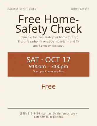 Free Home-Safety Check — Preventions flyer template