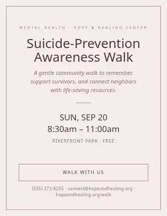 Suicide-Prevention Awareness Walk — Preventions flyer template
