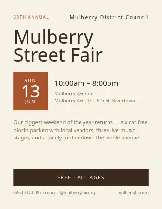 Mulberry Street Fair — Street Fairs template