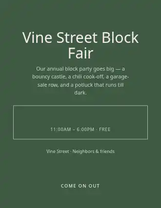 Vine Street Block Fair — Street Fairs template