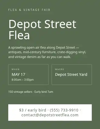 Depot Street Flea — Street Fairs flyer template