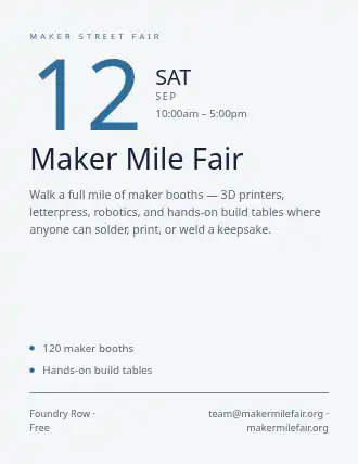 Maker Mile Fair — Street Fairs flyer template