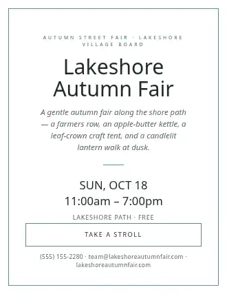 Lakeshore Autumn Fair — Street Fairs flyer template