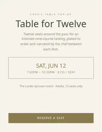 Table for Twelve — Pop-up Restaurants flyer template