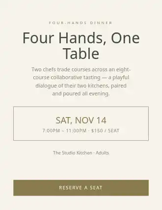 Four Hands, One Table — Pop-up Restaurants flyer template