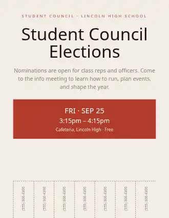 Student Council Elections — School Clubs flyer template