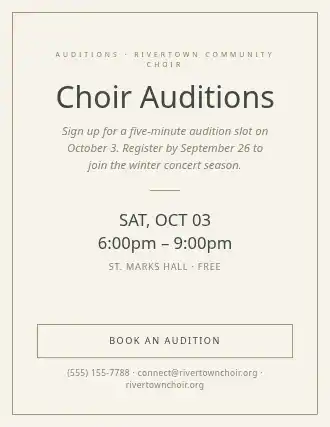 Choir Auditions — Signups template