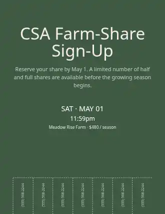 CSA Farm-Share Sign-Up — Signups flyer template