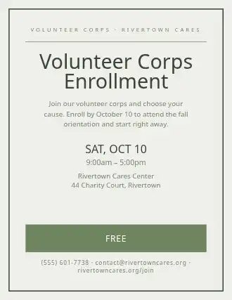 Volunteer Corps Enrollment — Signups flyer template