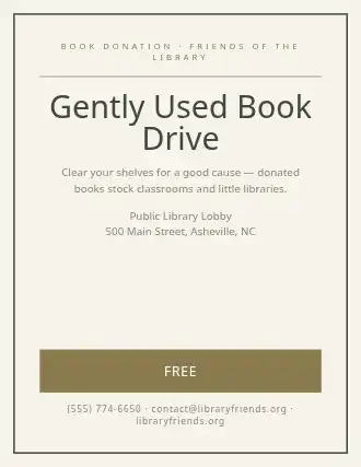 Gently Used Book Drive — Donations Drives template