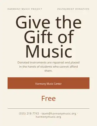 Give the Gift of Music — Donations Drives flyer template