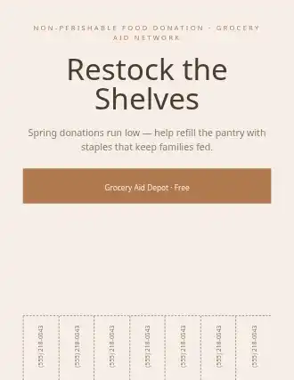 Restock the Shelves — Donations Drives flyer template