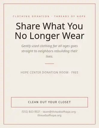Share What You No Longer Wear — Donations Drives flyer template