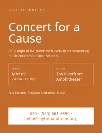 Concert for a Cause — Charities template