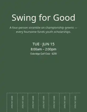 Swing for Good — Charities flyer template