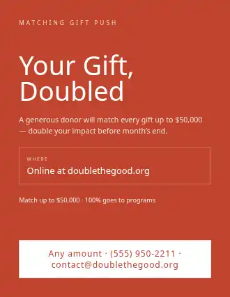 Your Gift, Doubled — Charities flyer template