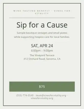 Sip for a Cause — Charities flyer template