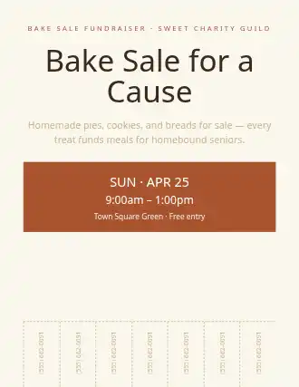 Bake Sale for a Cause — Charities flyer template